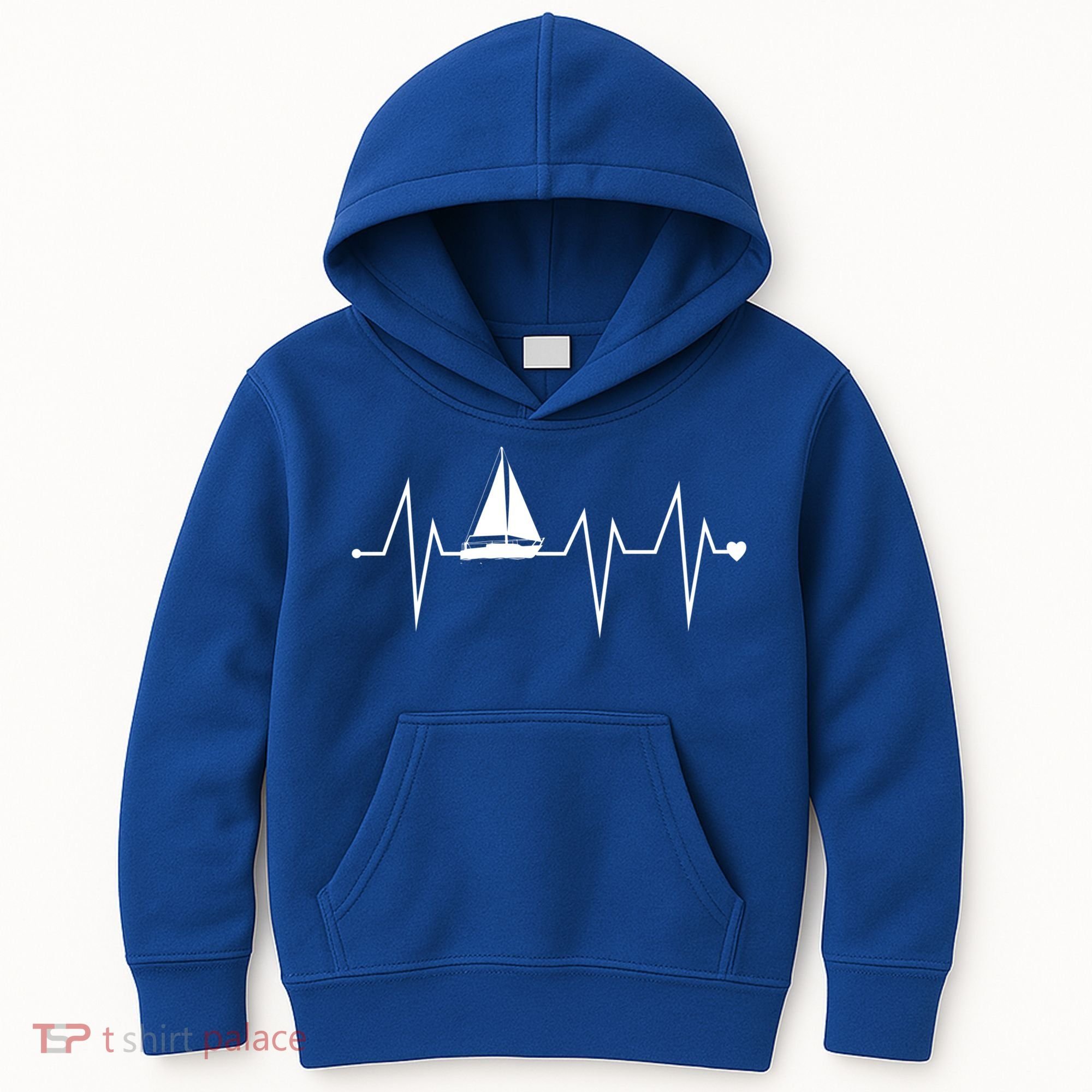 Funny Sailing Sailboat Sailor Heartbeat Heart Pulse Rate Ekg Gift Kids Hoodie