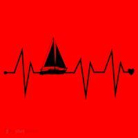 Funny Sailing Sailboat Sailor Heartbeat Heart Pulse Rate Ekg Gift Santa Hat thumb 1