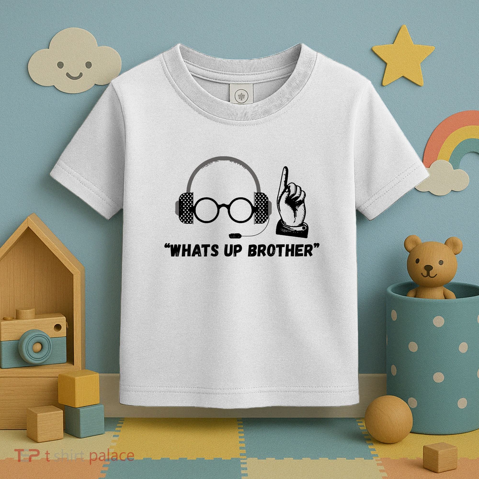 Funny Sketch Streamer Whats Up Brother Toddler T-Shirt
