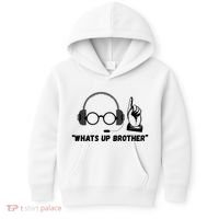 Funny Sketch Streamer Whats Up Brother Kids Hoodie thumb 0