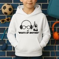 Funny Sketch Streamer Whats Up Brother Kids Hoodie thumb 2