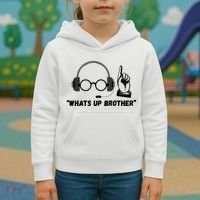 Funny Sketch Streamer Whats Up Brother Kids Hoodie thumb 3