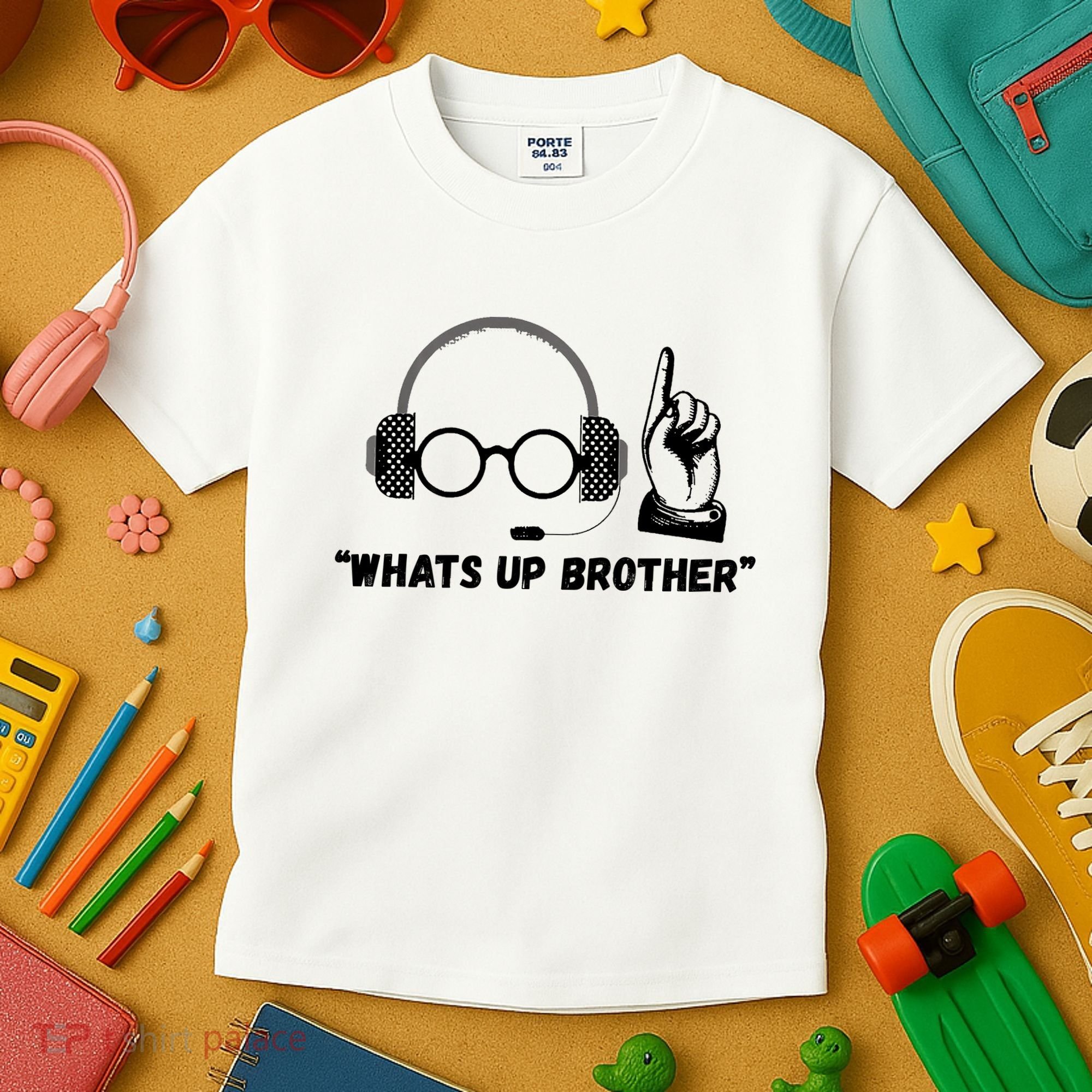 Funny Sketch Streamer Whats Up Brother Kids T-Shirt