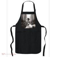 Funny Surprised Scared Cat Selfie With Sasquatsch Bigfoot Apron thumb 0