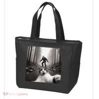 Funny Surprised Scared Cat Selfie With Sasquatsch Bigfoot Tote Bag thumb 3