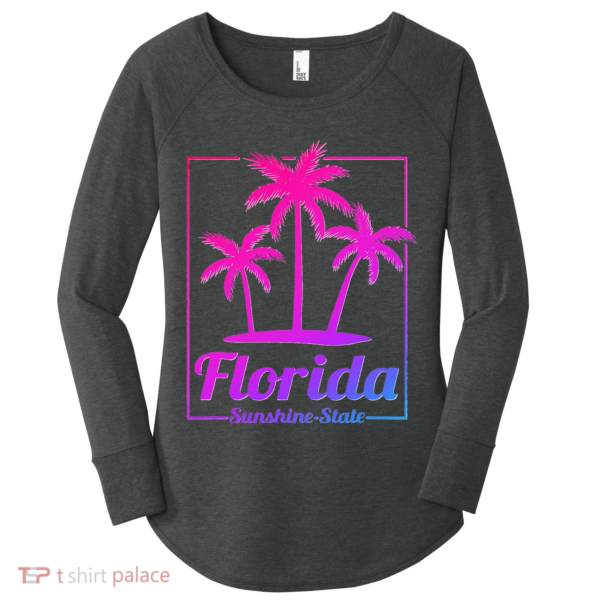 Florida Sunshine State Retro Look Women's Perfect Tri Tunic Long Sleeve Shirt