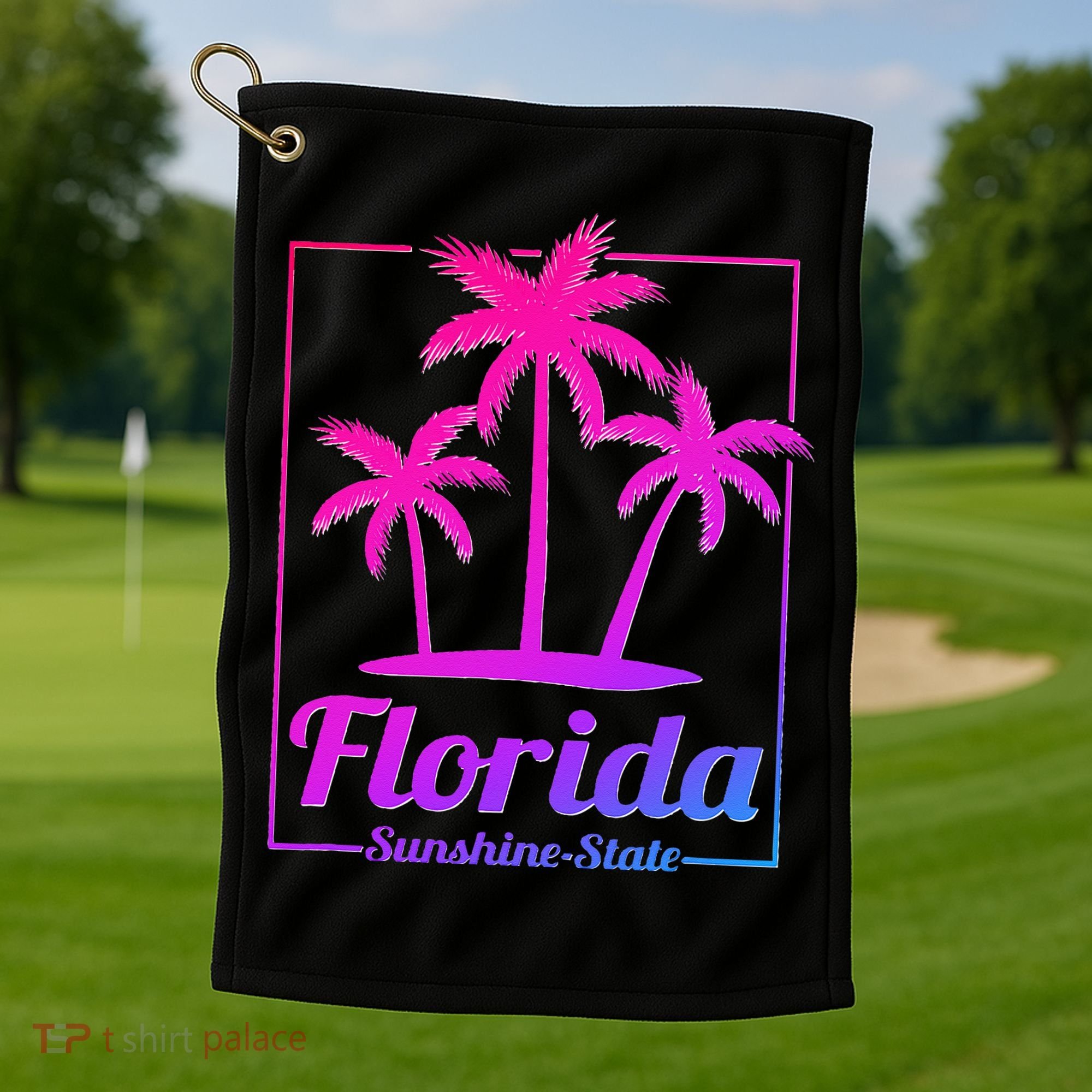 Florida Sunshine State Retro Look Golf Towel