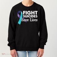 Fight Suicides Save Lives Ribbon Awareness Women's Sweatshirt thumb 0