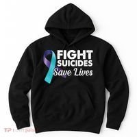 Fight Suicides Save Lives Ribbon Awareness Hoodie thumb 0