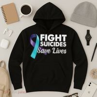 Fight Suicides Save Lives Ribbon Awareness Hoodie thumb 3