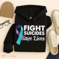 Fight Suicides Save Lives Ribbon Awareness Hoodie thumb 4