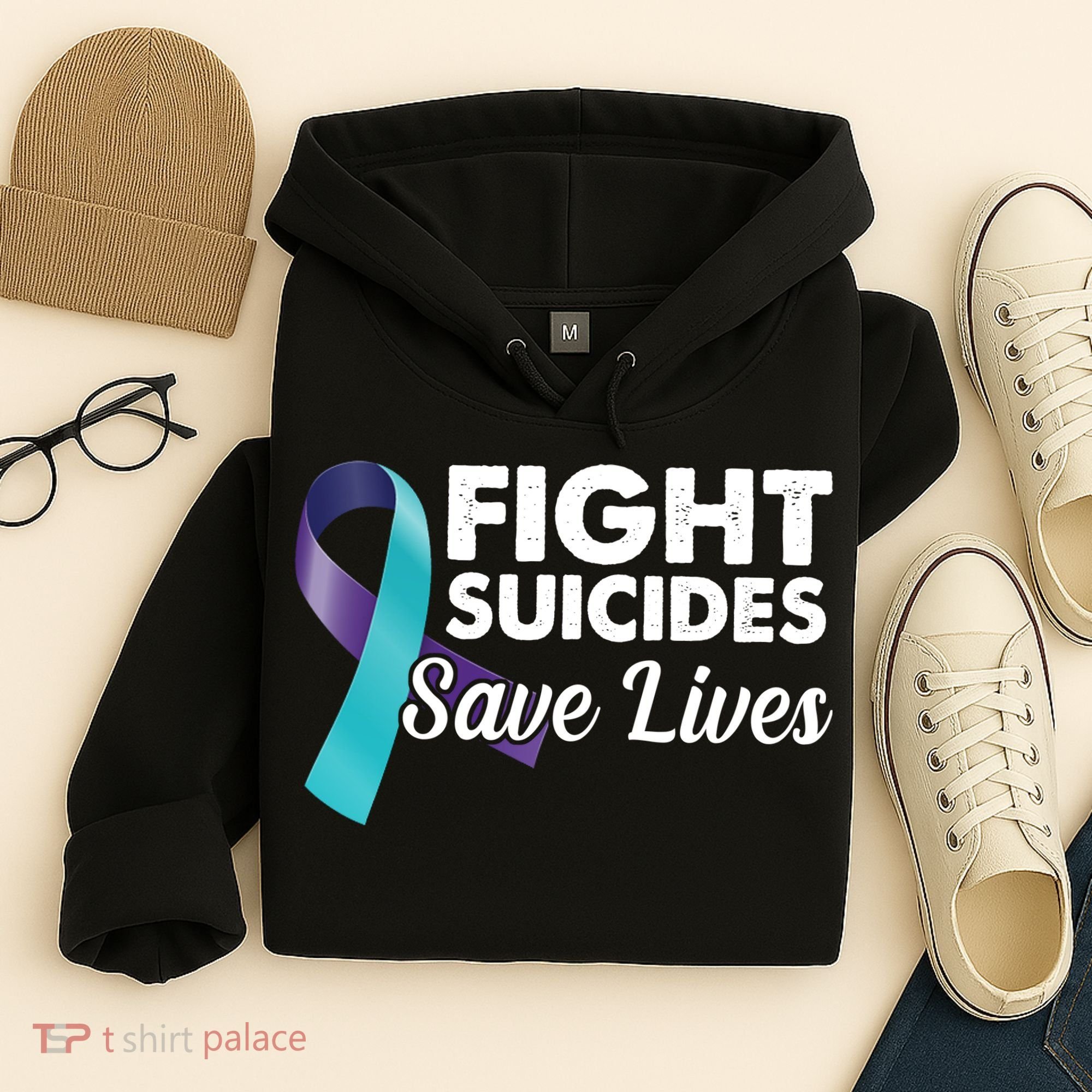 Fight Suicides Save Lives Ribbon Awareness Hoodie