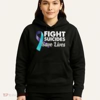 Fight Suicides Save Lives Ribbon Awareness Hoodie thumb 5