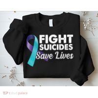 Fight Suicides Save Lives Ribbon Awareness Sweatshirt thumb 2