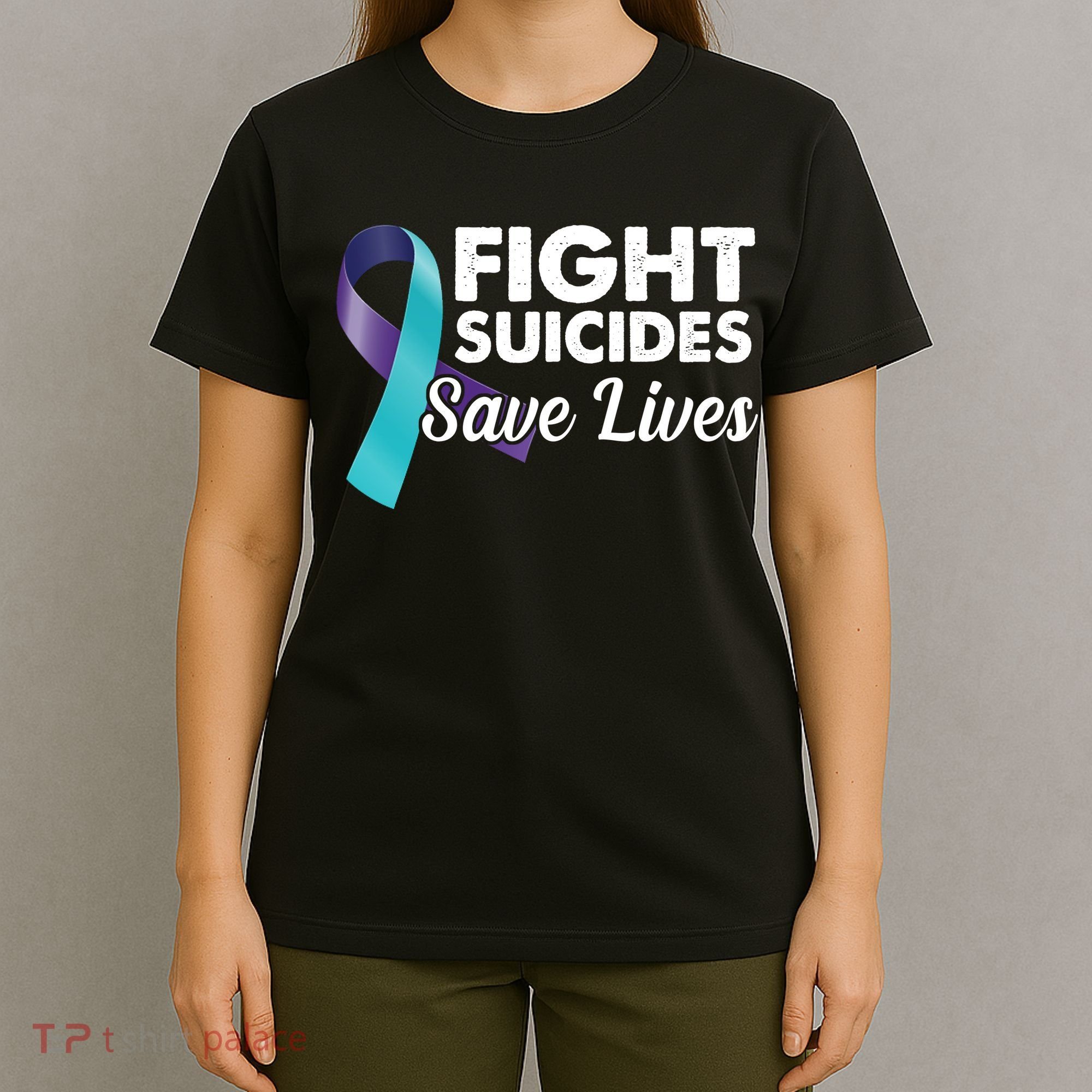 Fight Suicides Save Lives Ribbon Awareness T-Shirt