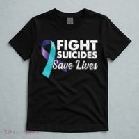 Fight Suicides Save Lives Ribbon Awareness T-Shirt thumb 5