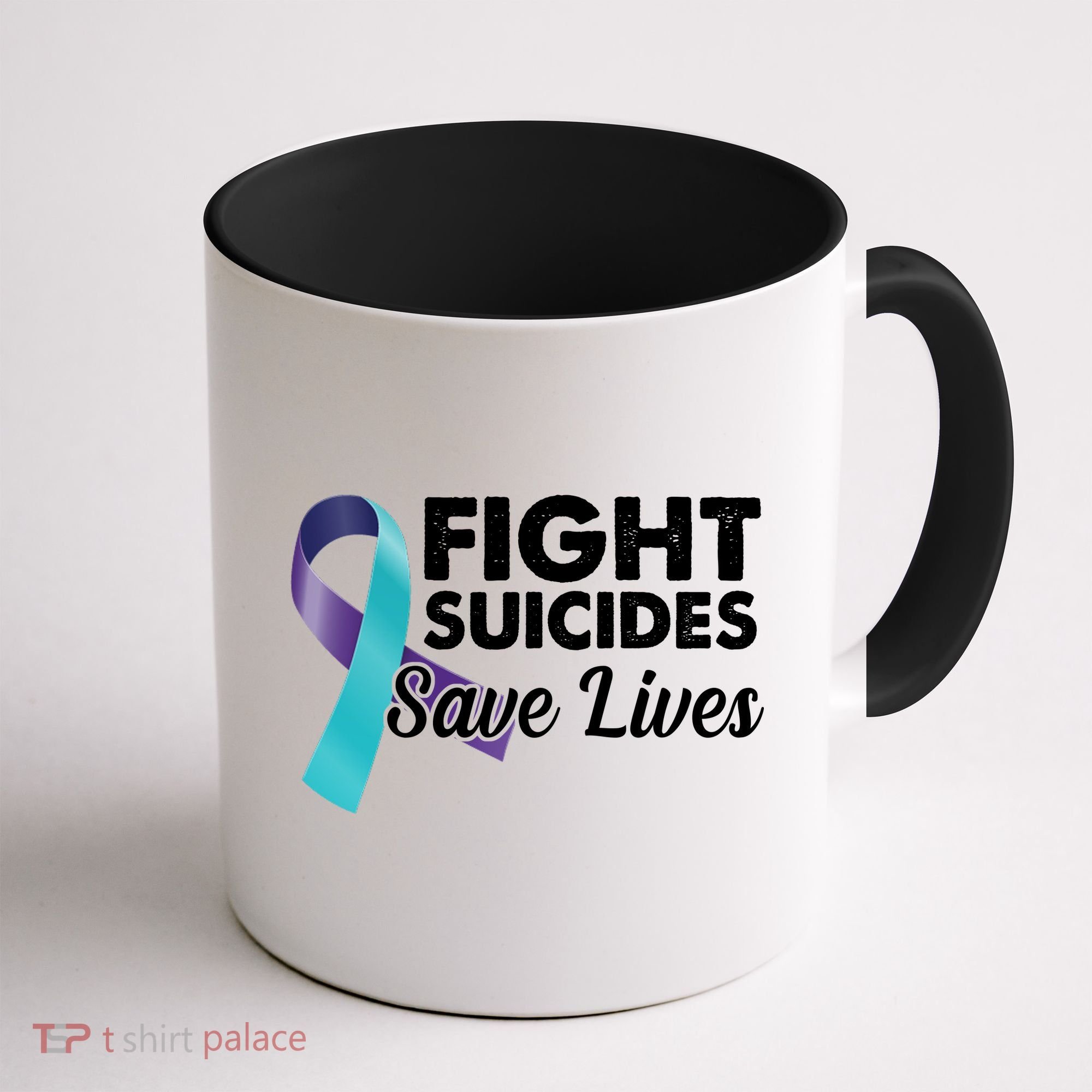 Fight Suicides Save Lives Ribbon Awareness Coffee Mug