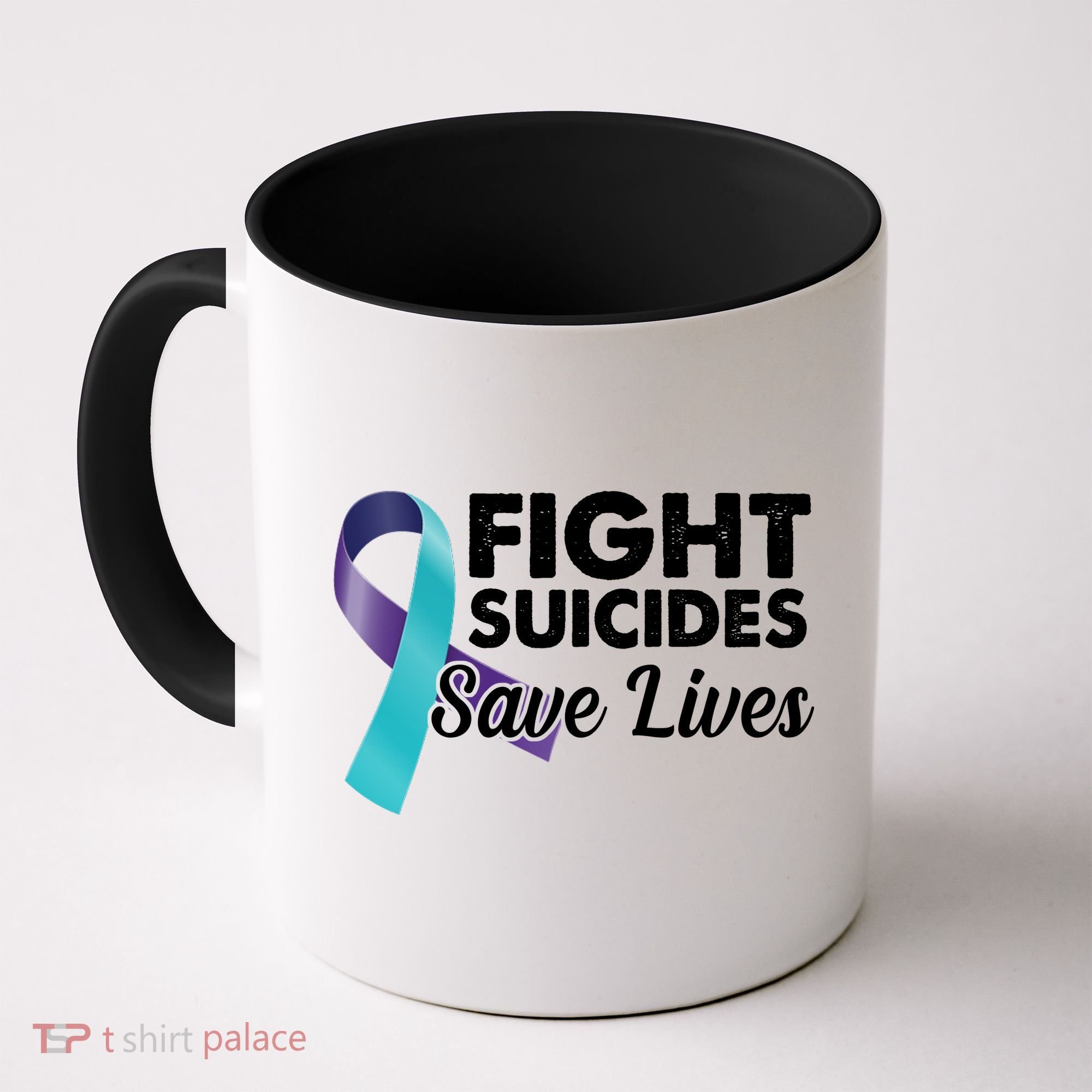 Fight Suicides Save Lives Ribbon Awareness Coffee Mug