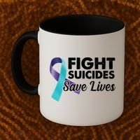 Fight Suicides Save Lives Ribbon Awareness Coffee Mug thumb 2