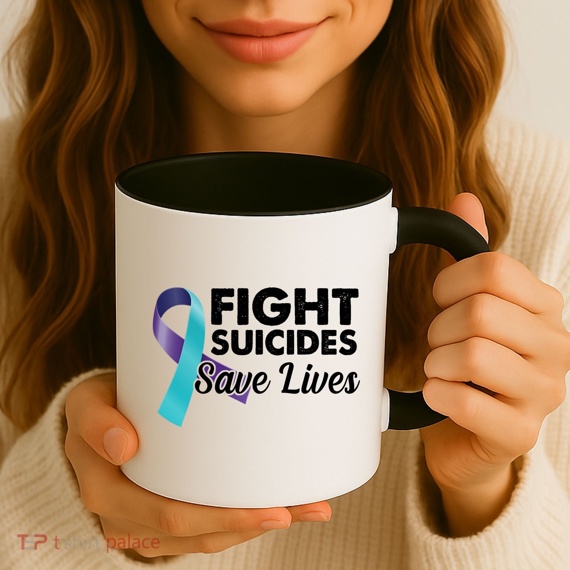 Fight Suicides Save Lives Ribbon Awareness Coffee Mug