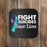 Fight Suicides Save Lives Ribbon Awareness Coaster thumb 0