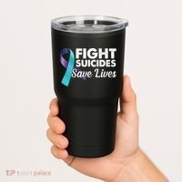 Fight Suicides Save Lives Ribbon Awareness Tumbler thumb 2