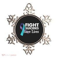 Fight Suicides Save Lives Ribbon Awareness Ornament thumb 0
