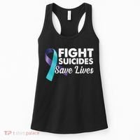 Fight Suicides Save Lives Ribbon Awareness Women's Tank Top thumb 0