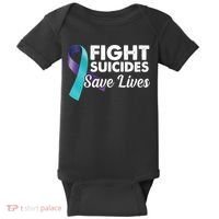 Fight Suicides Save Lives Ribbon Awareness Baby Bodysuit thumb 0