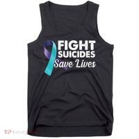 Fight Suicides Save Lives Ribbon Awareness Tank Top thumb 0