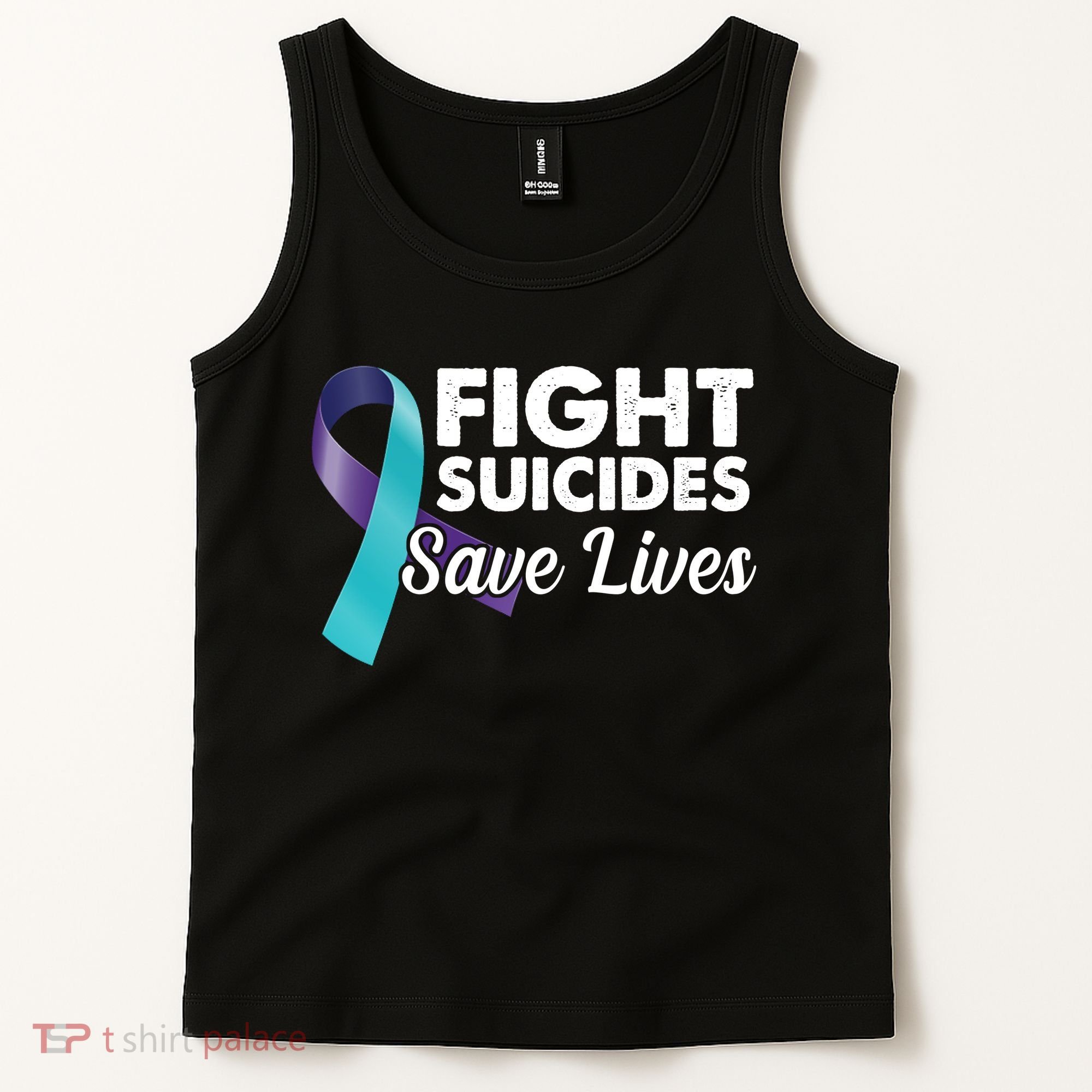 Fight Suicides Save Lives Ribbon Awareness Tank Top