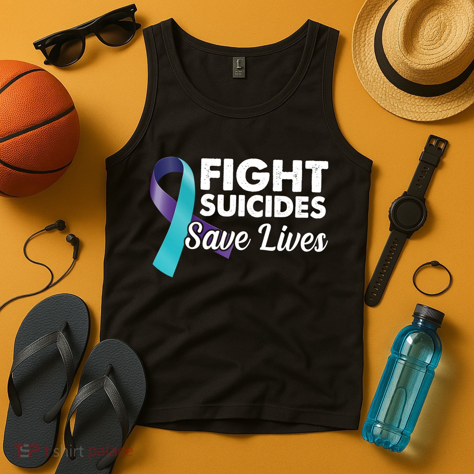 Fight Suicides Save Lives Ribbon Awareness Tank Top