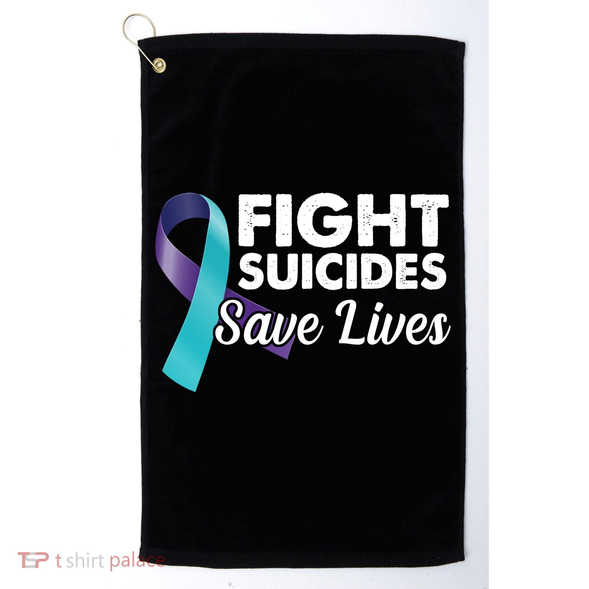 Fight Suicides Save Lives Ribbon Awareness Golf Towel