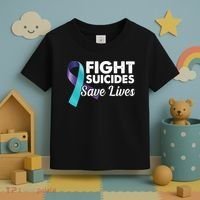 Fight Suicides Save Lives Ribbon Awareness Toddler T-Shirt thumb 3