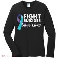 Fight Suicides Save Lives Ribbon Awareness Women's Long Sleeve Shirt thumb 0
