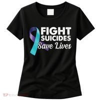 Fight Suicides Save Lives Ribbon Awareness Women's T-Shirt thumb 0