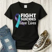 Fight Suicides Save Lives Ribbon Awareness Women's T-Shirt thumb 3