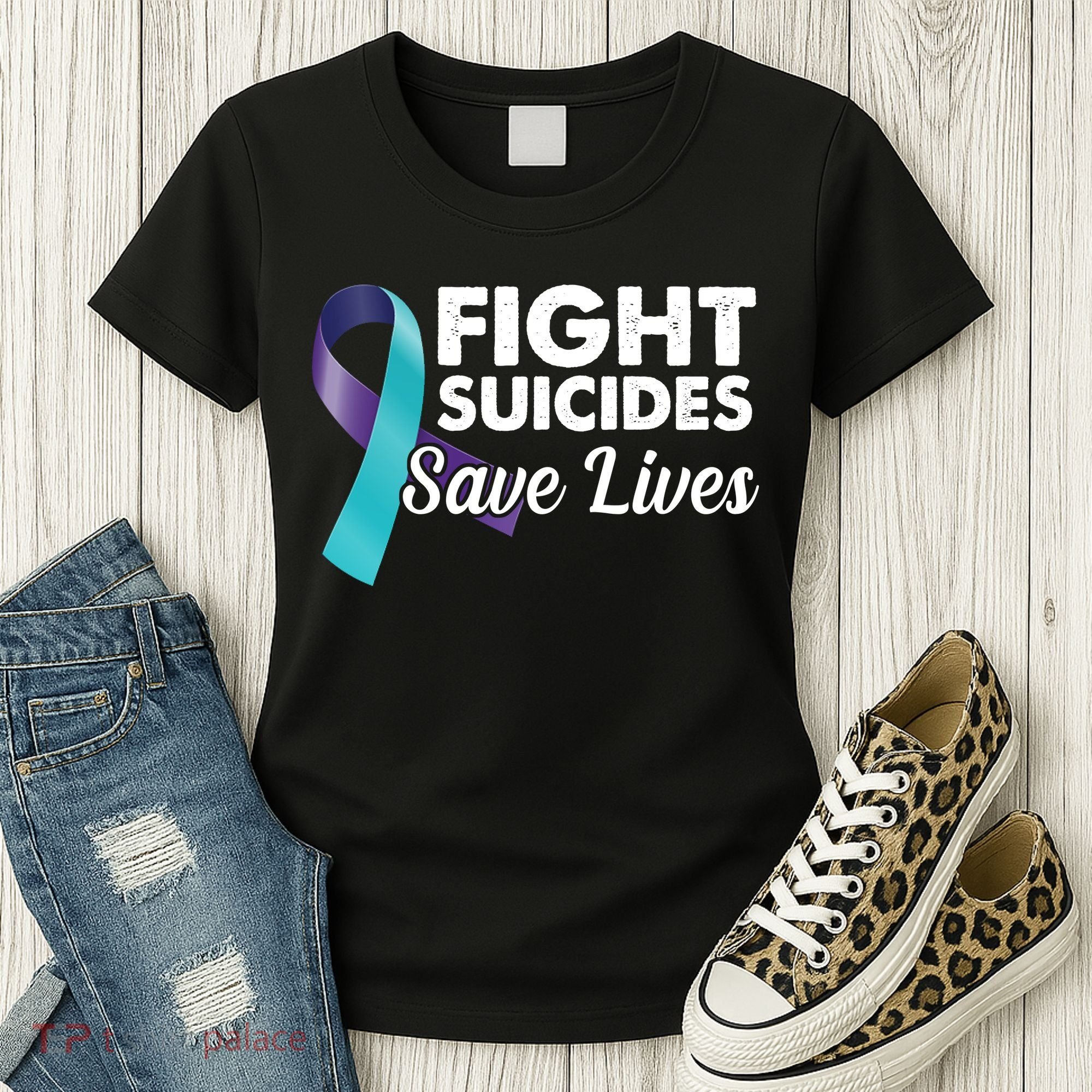 Fight Suicides Save Lives Ribbon Awareness Women's T-Shirt
