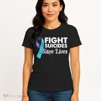 Fight Suicides Save Lives Ribbon Awareness Women's T-Shirt thumb 4