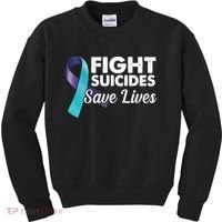 Fight Suicides Save Lives Ribbon Awareness Kids Sweatshirt thumb 0