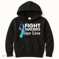 Fight Suicides Save Lives Ribbon Awareness Kids Hoodie thumb 0