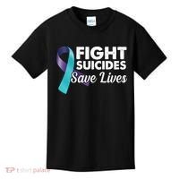 Fight Suicides Save Lives Ribbon Awareness Kids T-Shirt thumb 0