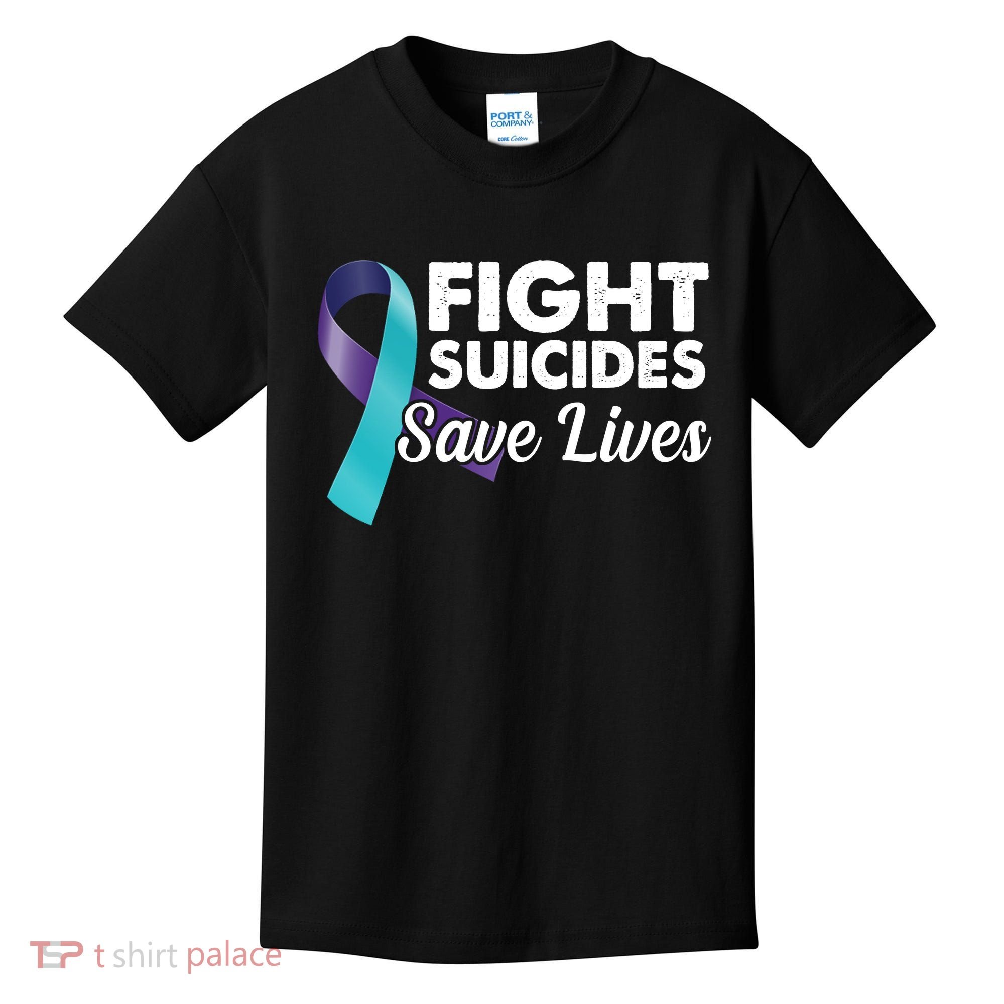 Fight Suicides Save Lives Ribbon Awareness Kids T-Shirt