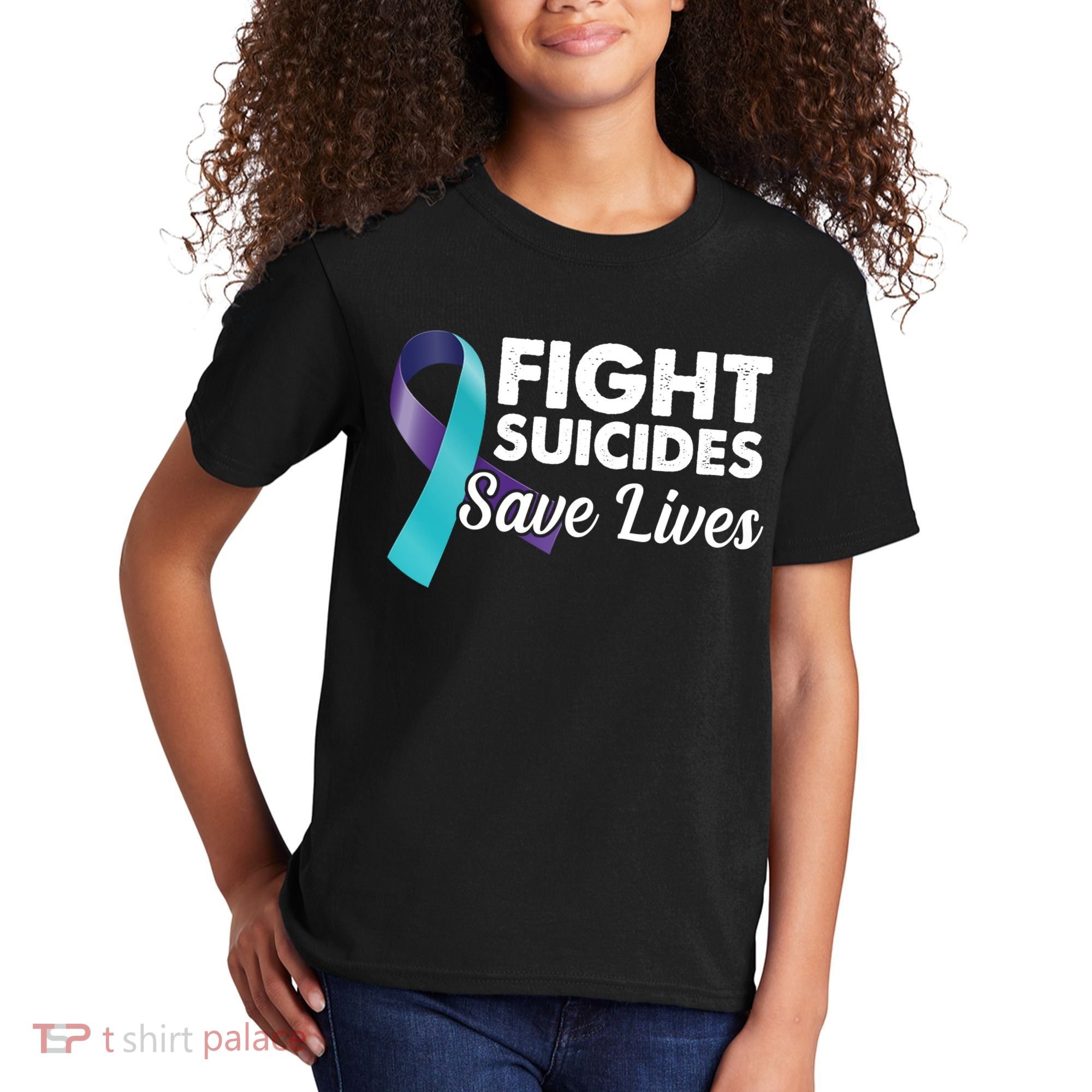 Fight Suicides Save Lives Ribbon Awareness Kids T-Shirt