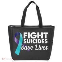 Fight Suicides Save Lives Ribbon Awareness Tote Bag thumb 0