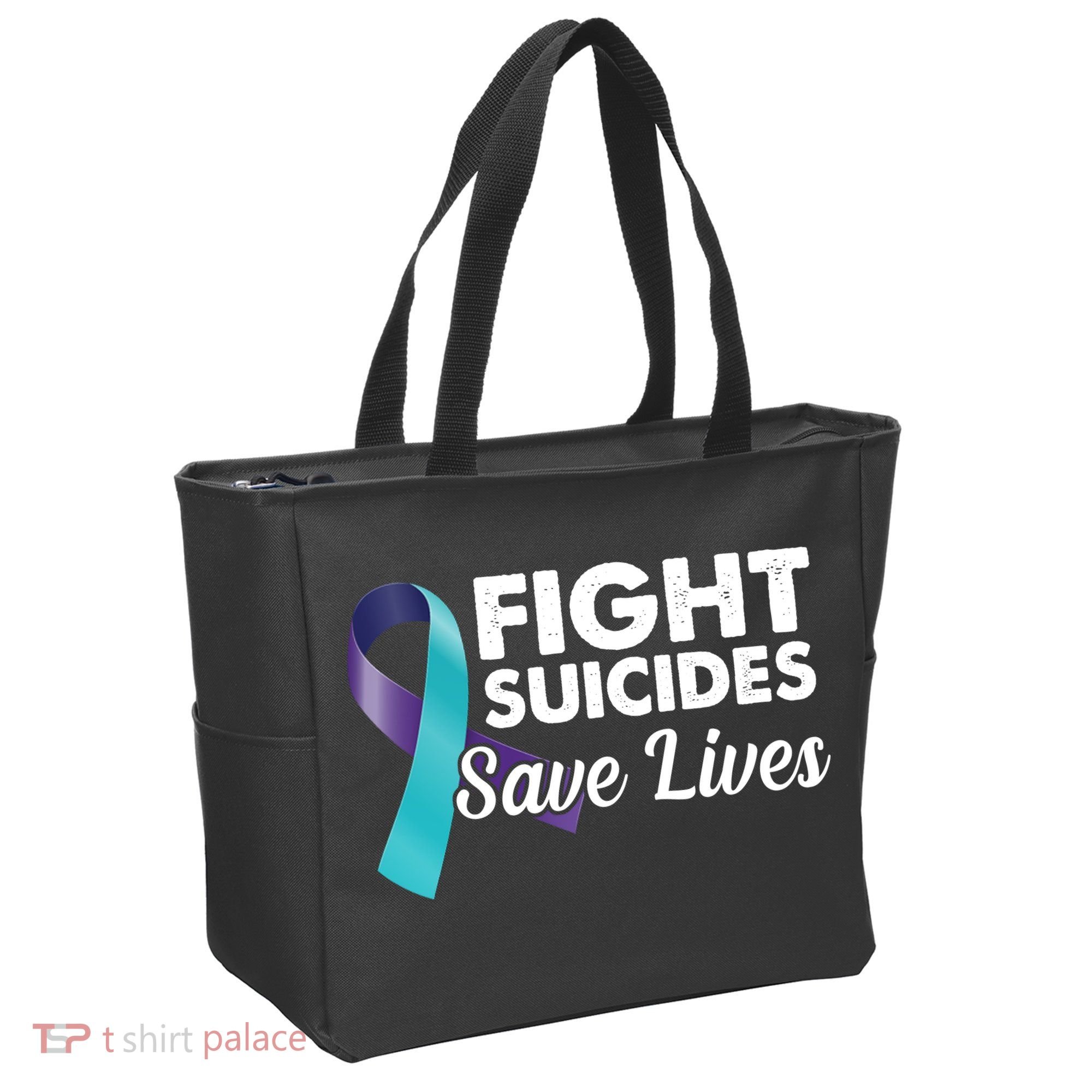 Fight Suicides Save Lives Ribbon Awareness Tote Bag