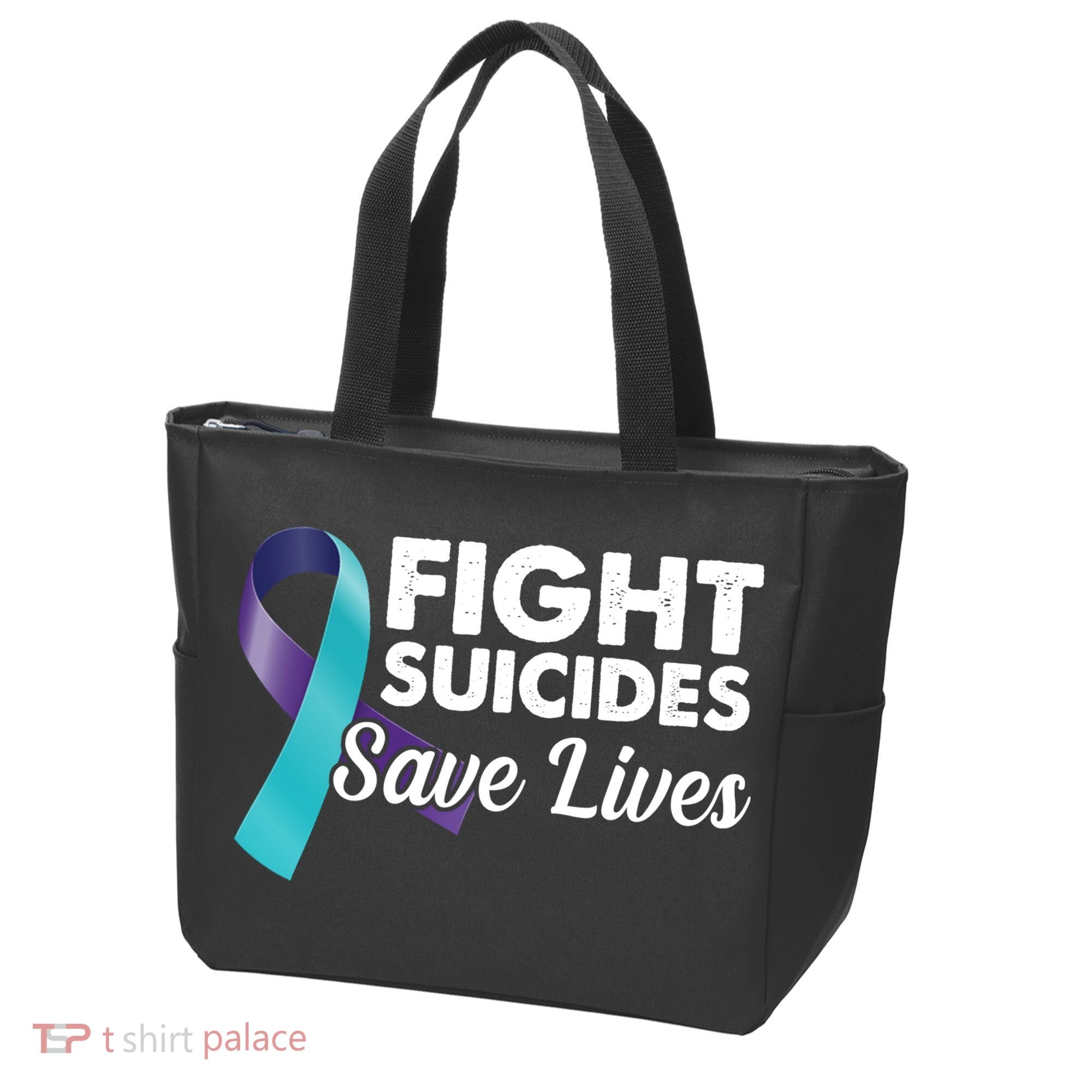 Fight Suicides Save Lives Ribbon Awareness Tote Bag