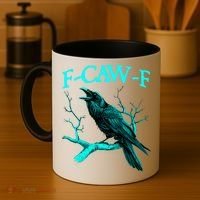 Funny Sarcastic Sarcasm Black Crow, F-Caw-F Black Bird Coffee Mug thumb 4
