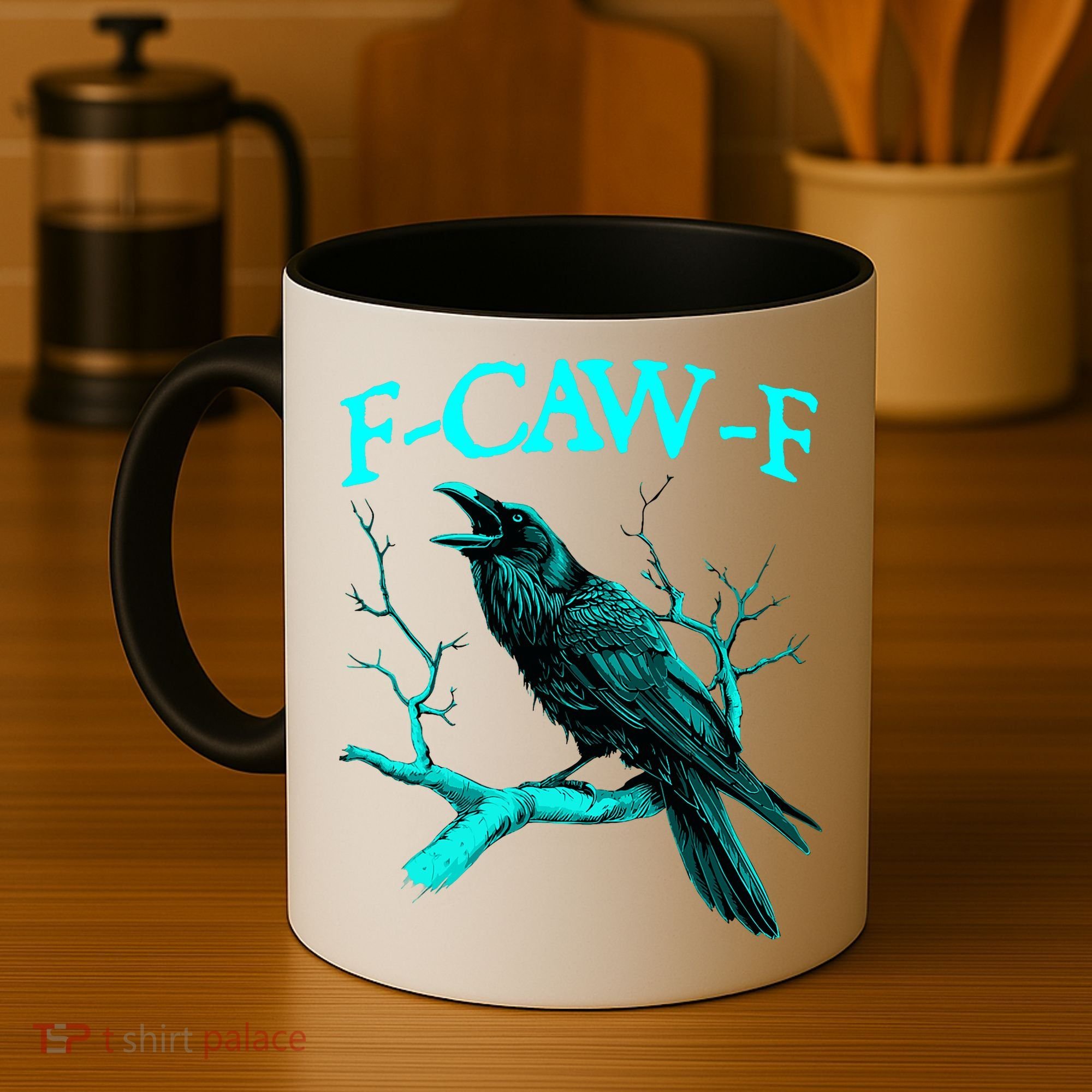 Funny Sarcastic Sarcasm Black Crow, F-Caw-F Black Bird Coffee Mug