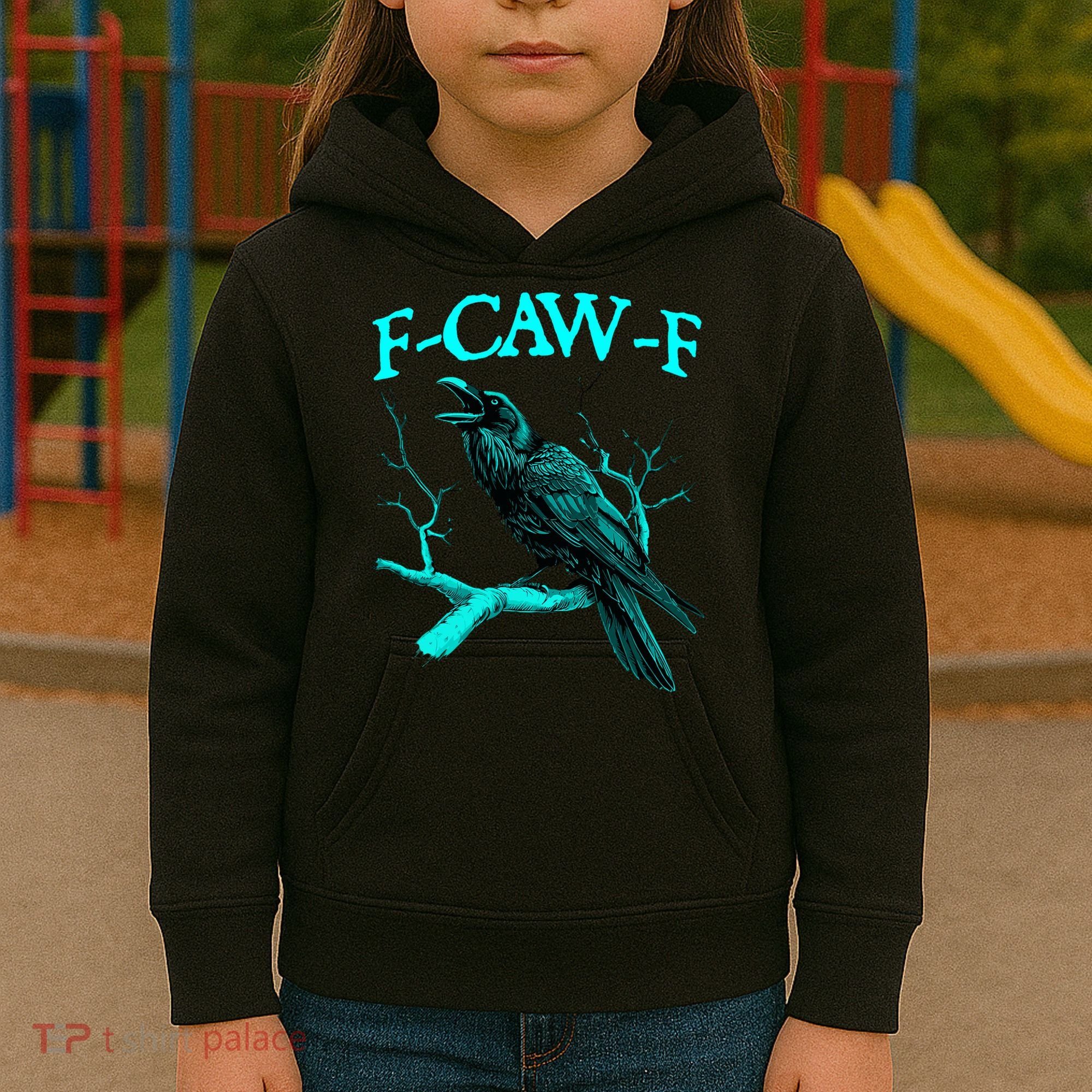 Funny Sarcastic Sarcasm Black Crow, F-Caw-F Black Bird Kids Hoodie